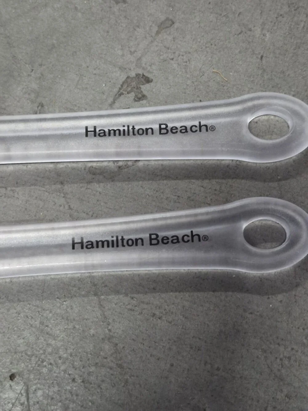 Hamilton Beach Silicone Spatula Set Of 6  Wood Clear Handles Blue Cream Colors